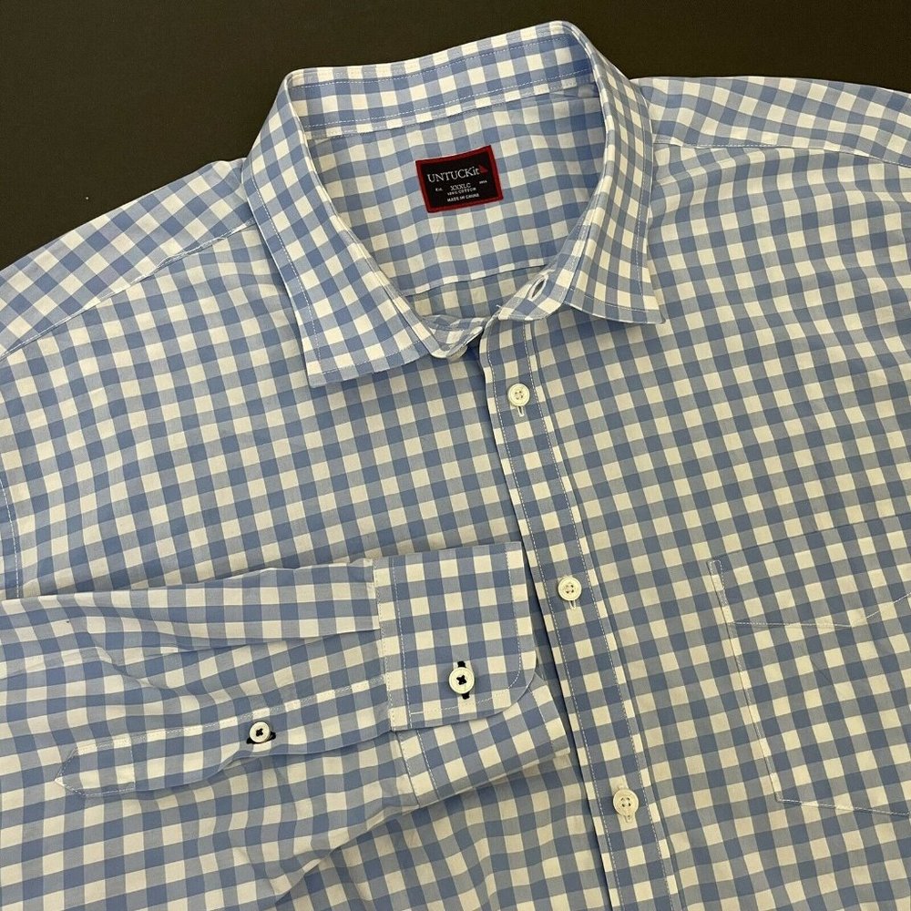 UNTUCKit Relaxed Fit Flannel Mens 3XL Blue Shirt